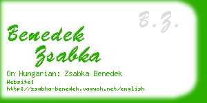 benedek zsabka business card